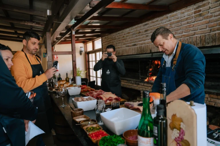 Asado en la bodega Ángel Fallabrino